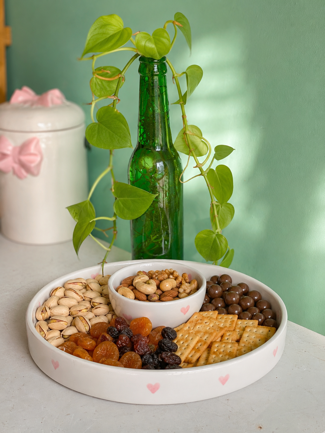 چیپس و ماست قلبی مزه خوری سرامیک دستساز